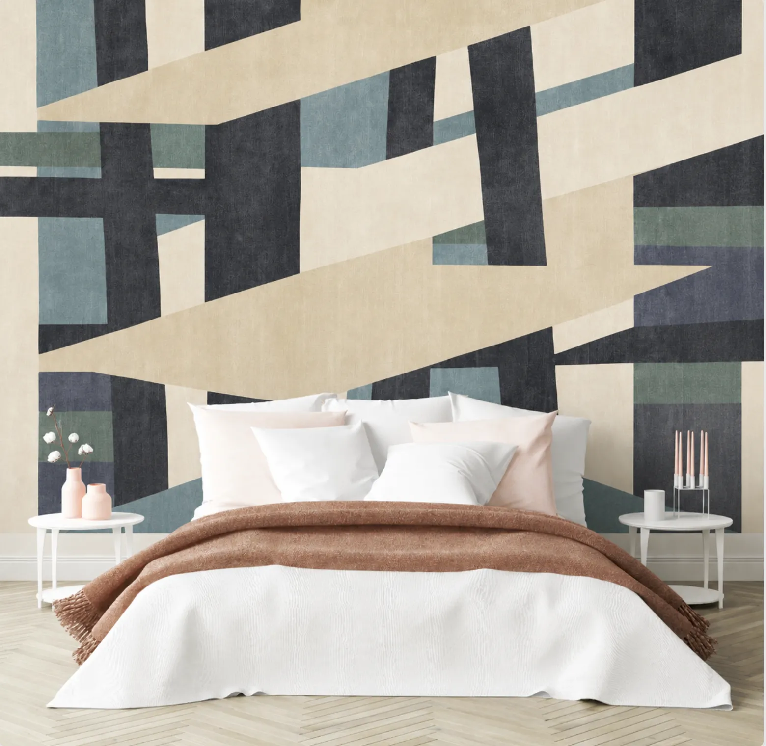Earthen wallpaper design by 23 Interiors